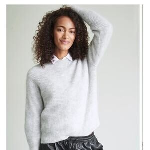 Quince Baby Alpaca Wool Crewneck Sweater Small Gray